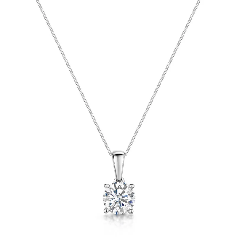Platinum Lab Grown 1.00ct Round Brilliant Diamond Pendant