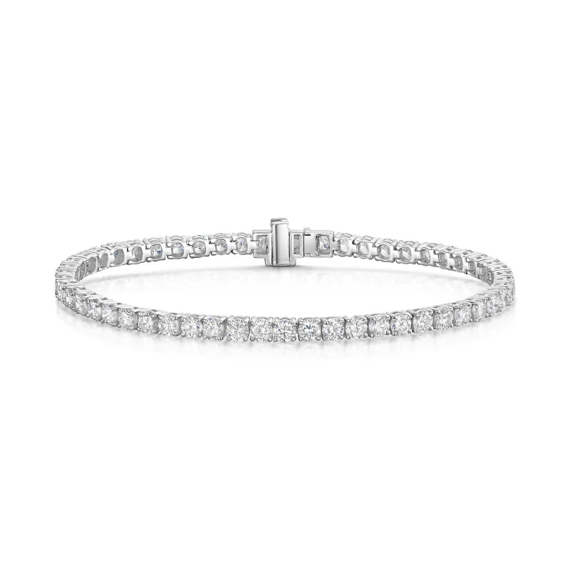 9ct White Gold Round Brilliant 7.00ct Lab Grown Diamond Bracelet
