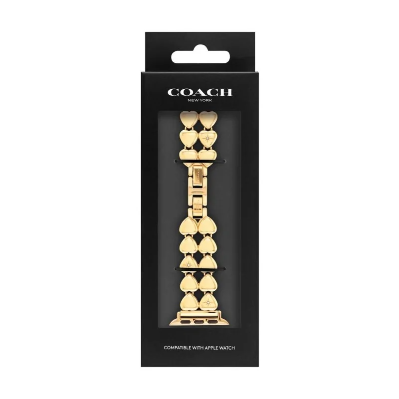 Coach Gold Tone Heart Apple Watch Strap 14700336