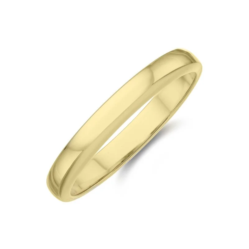 Ladies 18ct Yellow Gold 2.5mm D-Shape Wedding Ring