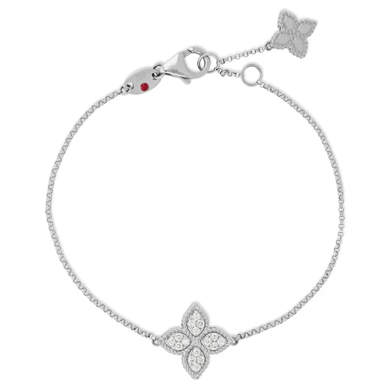 Roberto Coin 18ct White Gold Princess Flower 0.18ct Diamond Bracelet ADR777BR0652_WG