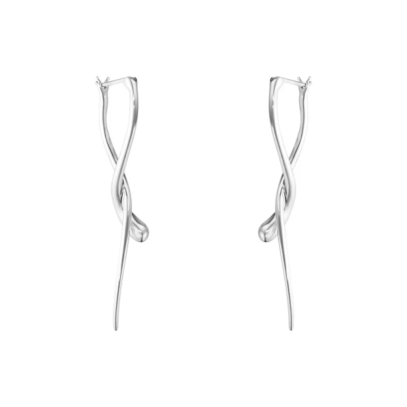 Georg Jensen MERCY silver drop twist earrings
