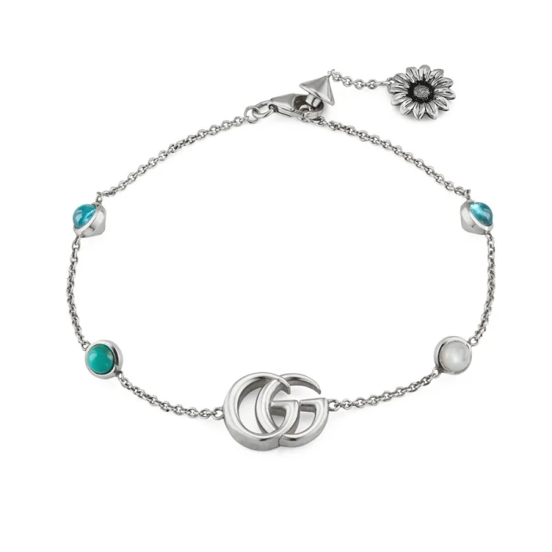 Gucci Interlocking Marmont Sterling Silver Bracelet YBA527393001 - Size L