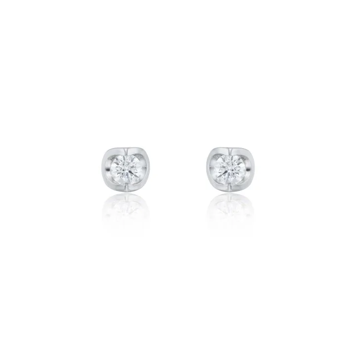 18ct White Gold Brilliant Cut 0.15ct Diamond Stud Earrings
