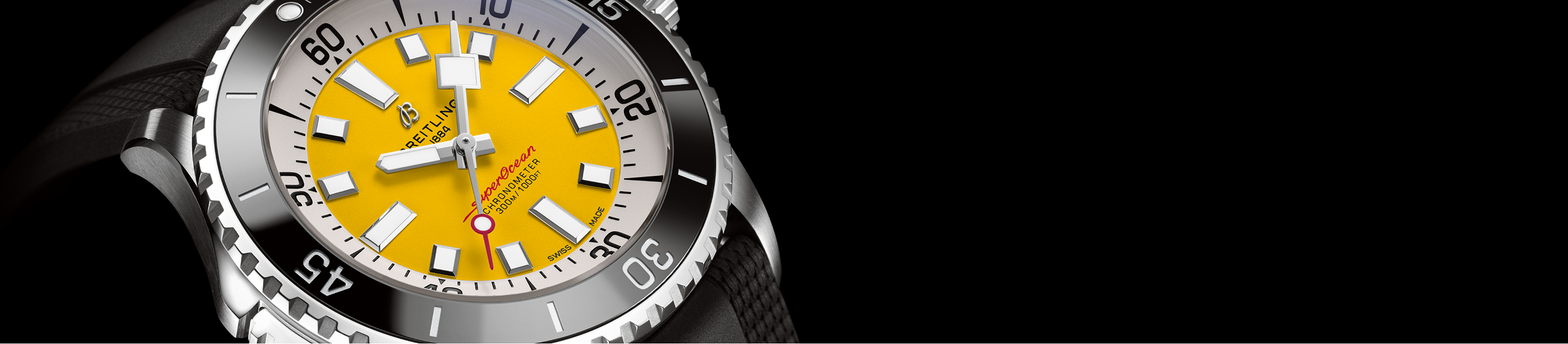 breitling superocean automatic code yellow with black strap 
