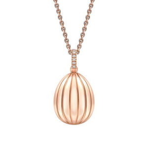 Faberge rose gold diamond egg locket 