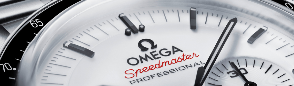 close up of OMEGA Speedmaster moonwatch professional face