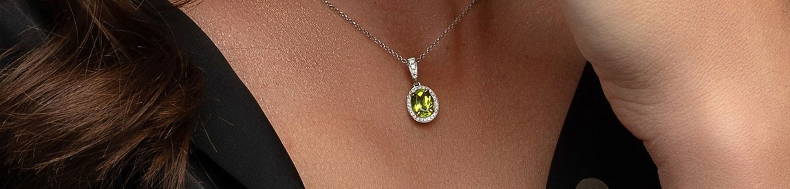 peridot necklace​ on model