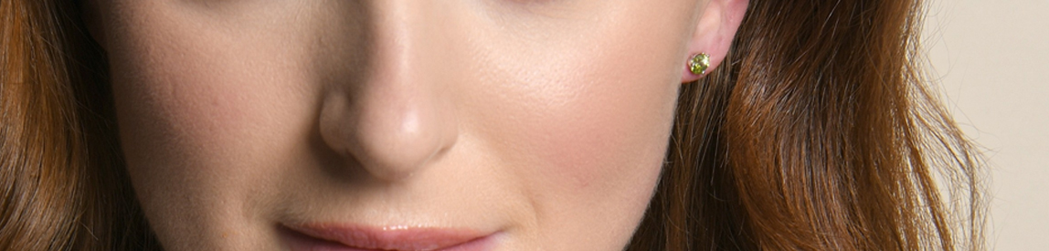 peridot earrings​ on model