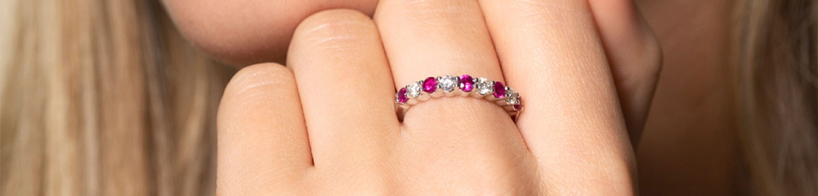 ruby diamond ring​ on model