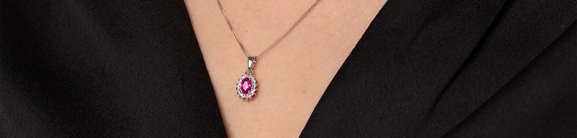 ruby necklace​ on model