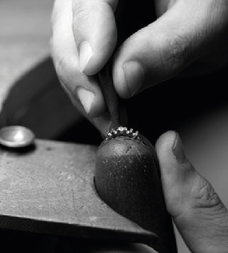 Image: Diamond ring being repaired in our Jewellery Workshop.