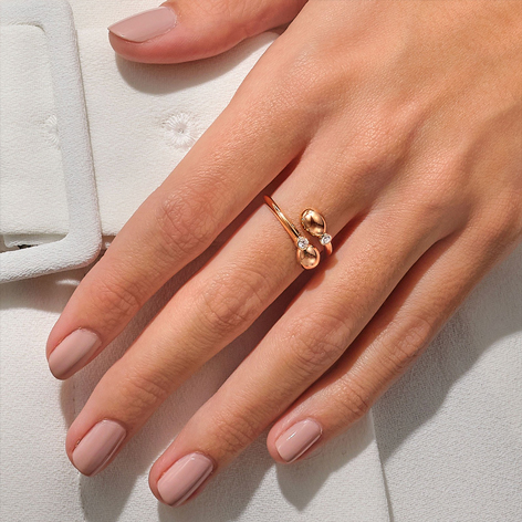 Designer Jewellery (Image: model wearing a rose gold Fabergé ring)