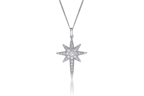 Necklaces (Image of a White Gold Diamond Star Necklace)