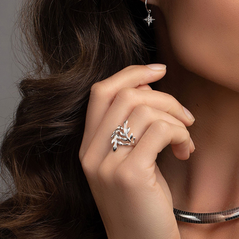 Silver Jewellery (Image: model wearing sterling silver plated ring, earrings and necklace)