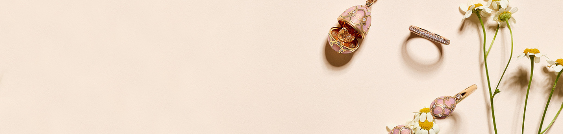 faberge heritage banner with ring and locket