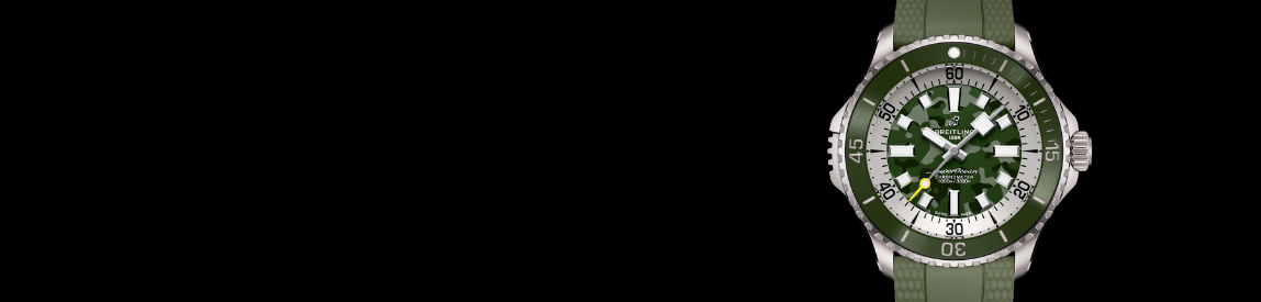 breitling superocean automatic 46 with green dial and strap 